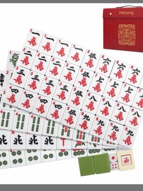 Aceshmir
Mahjong Tile Set,146pcs Chinese w/Exquisite Storage Box w/Instructions